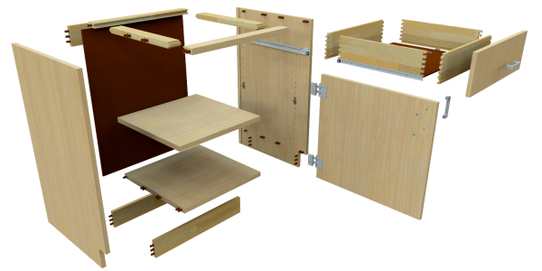 Exploded Base Cabinet Rendered Cropped